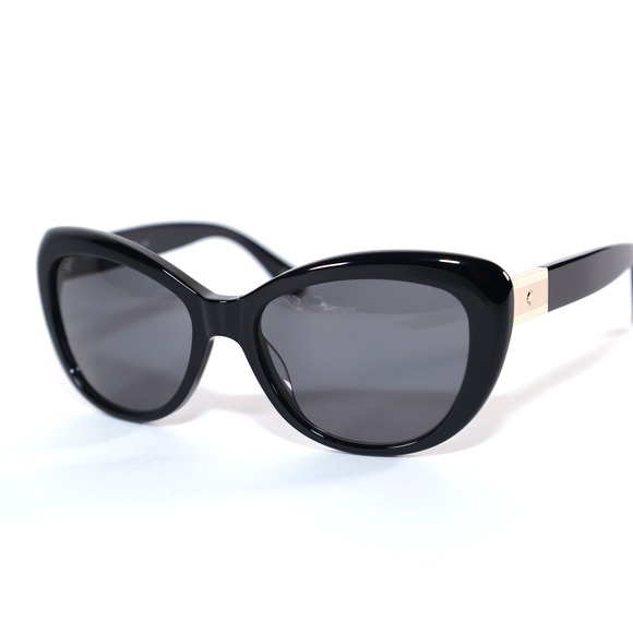 Kate Spade EMMALYNN Cat Eye Polarized Womens Sunglasses - Black/Grey - NWT - Picture 3 of 10